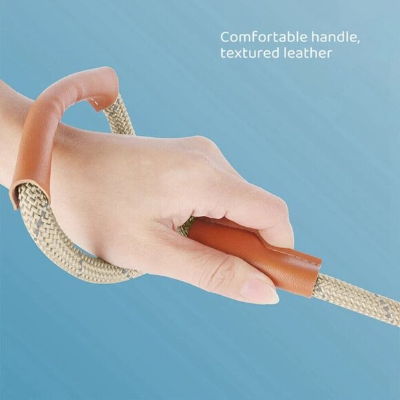 Heavy Duty Nylon Rope Dog Leash 5ft White and Brown Pet Leash Lead with Grip NEW - Picture 10 of 11